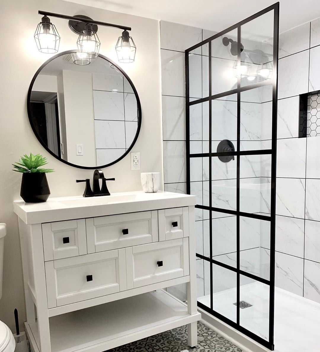 Finished Bathroom Renovation with an Aston Door