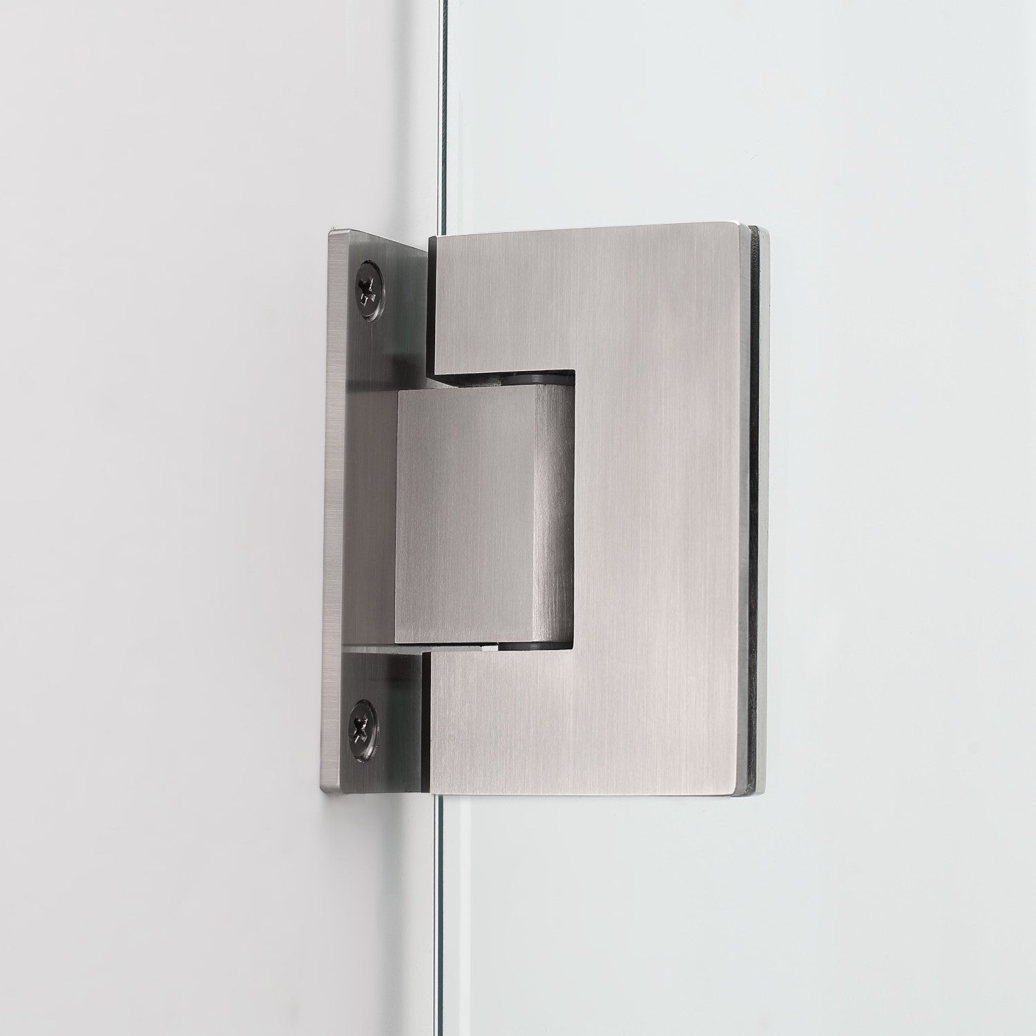 Vanora 34 in. W x 34 in. D x 72 in. H Frameless Hinged Corner Shower Enclosure with Clear Glass in Stainless Steel 2