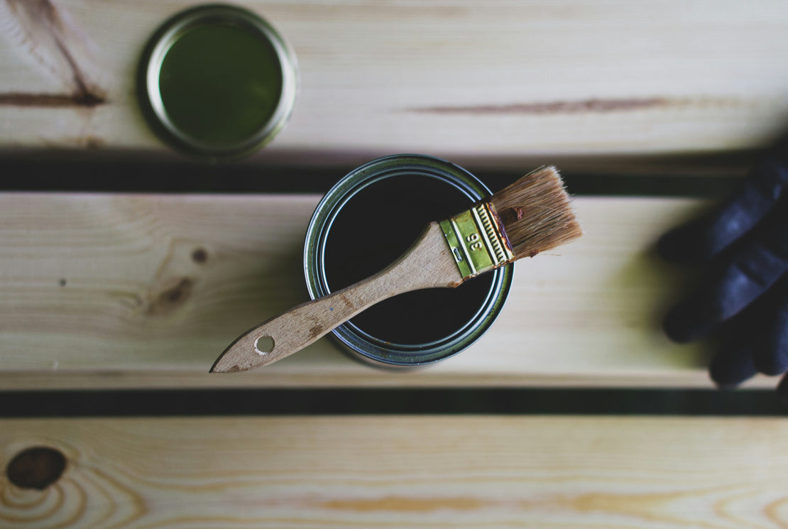 Paint brush and can
