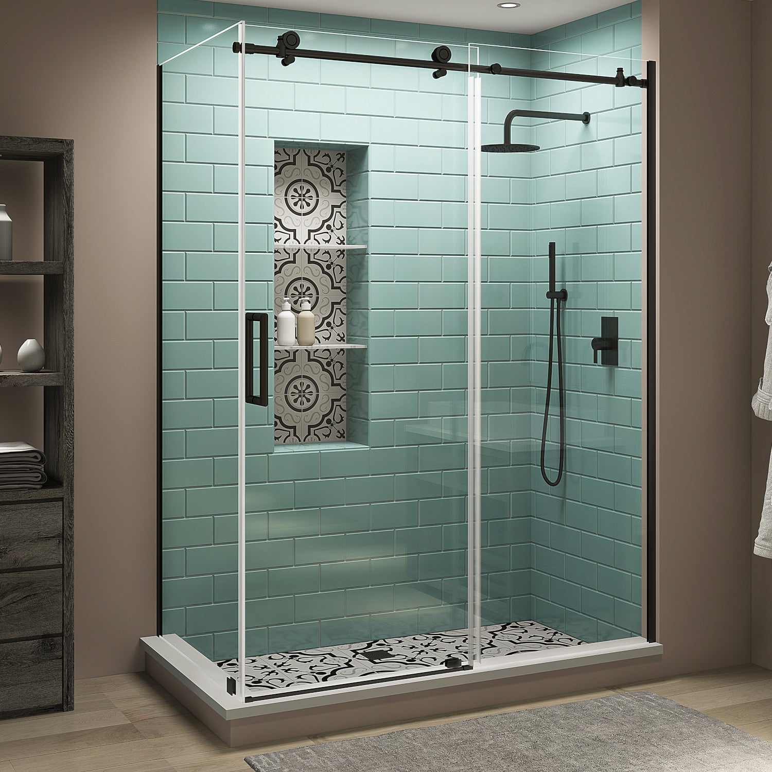 Coraline XL 68 in. to 72 in. W x 36 in. D x 80 in. H Frameless