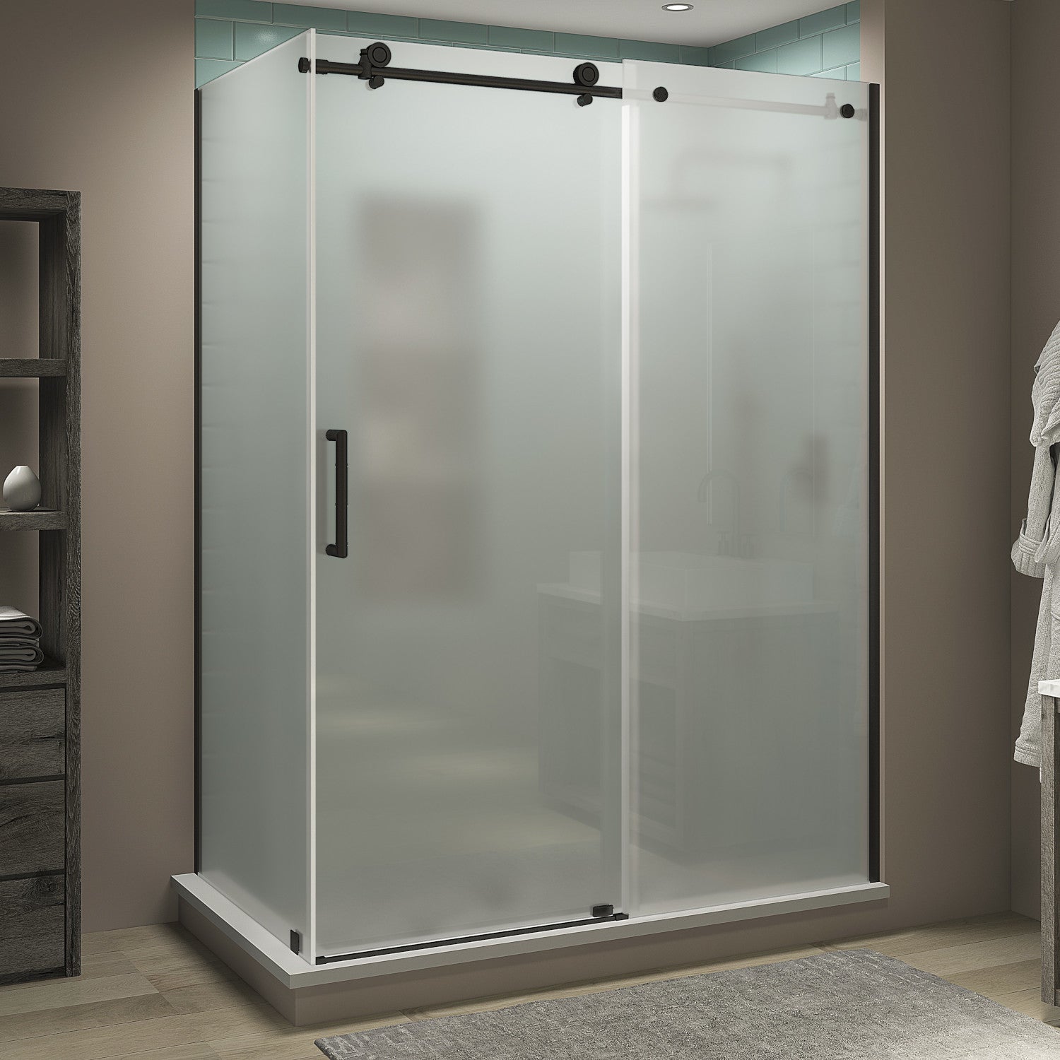 Coraline XL 56 in. to 60 in. W x 34 in. D x 80 in. H Frameless