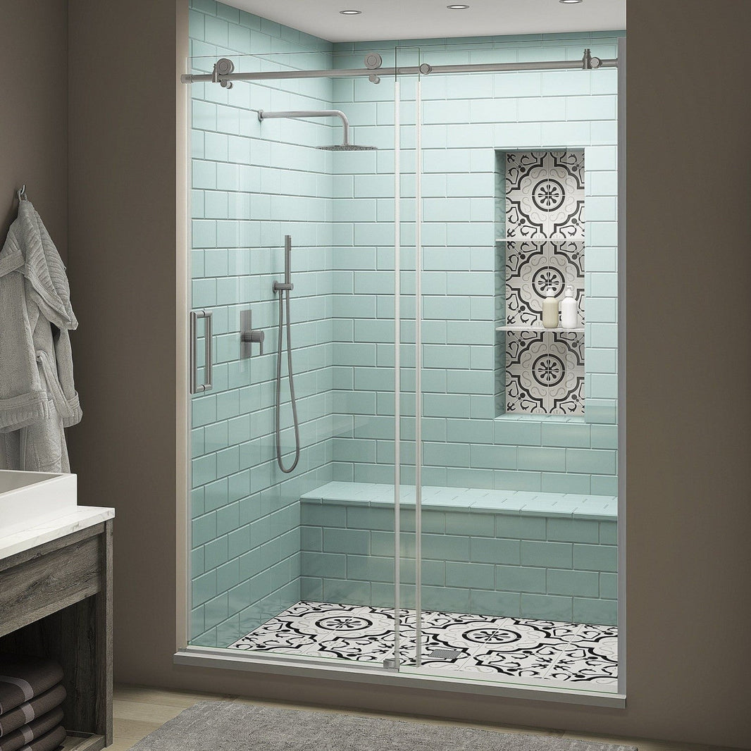 Luxury Bathroom Design with Swinging and Sliding Glass Shower Doors