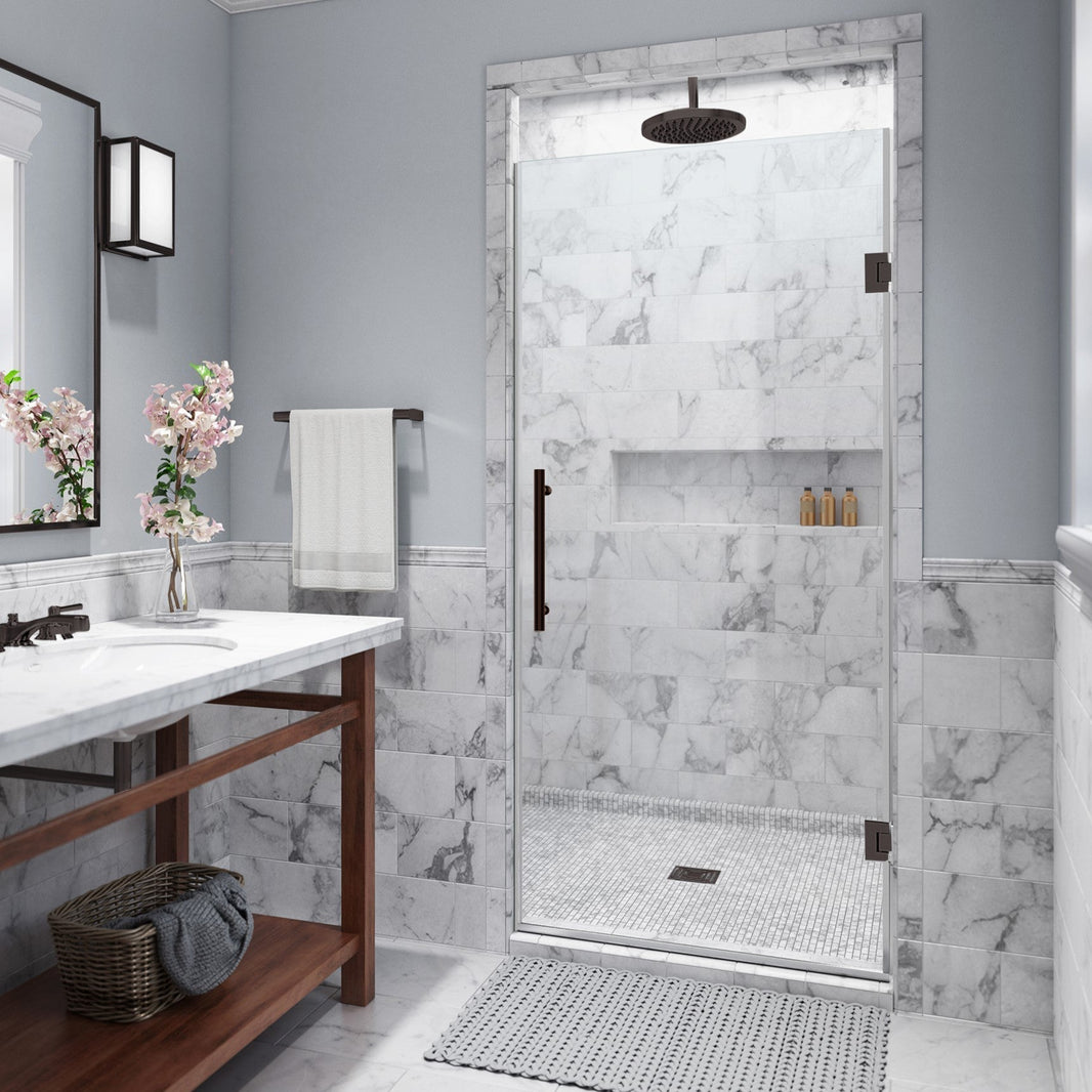 Kinkade Hinged Shower Door in Oil Rubbed Bronze