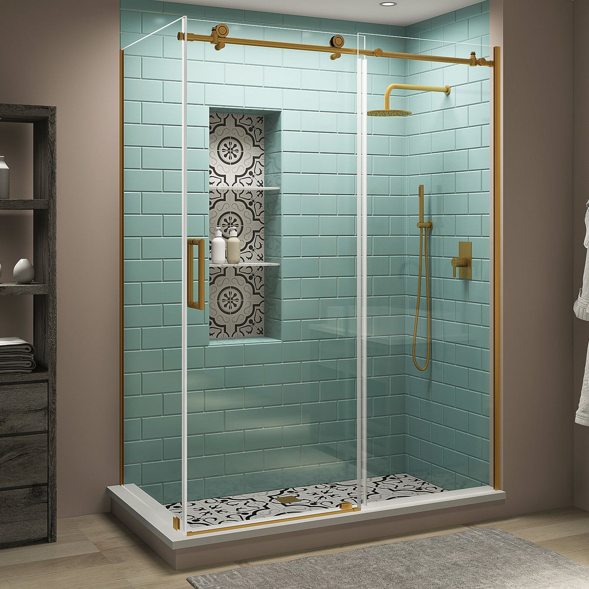 Aston Shower Enclosure with Gold Finishes