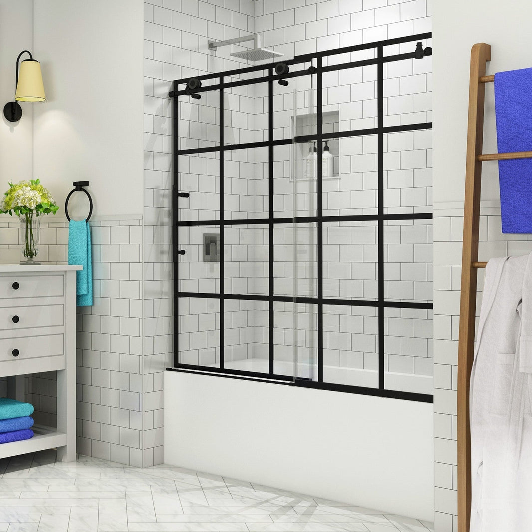 Sliding Tub Door with Black Finishes