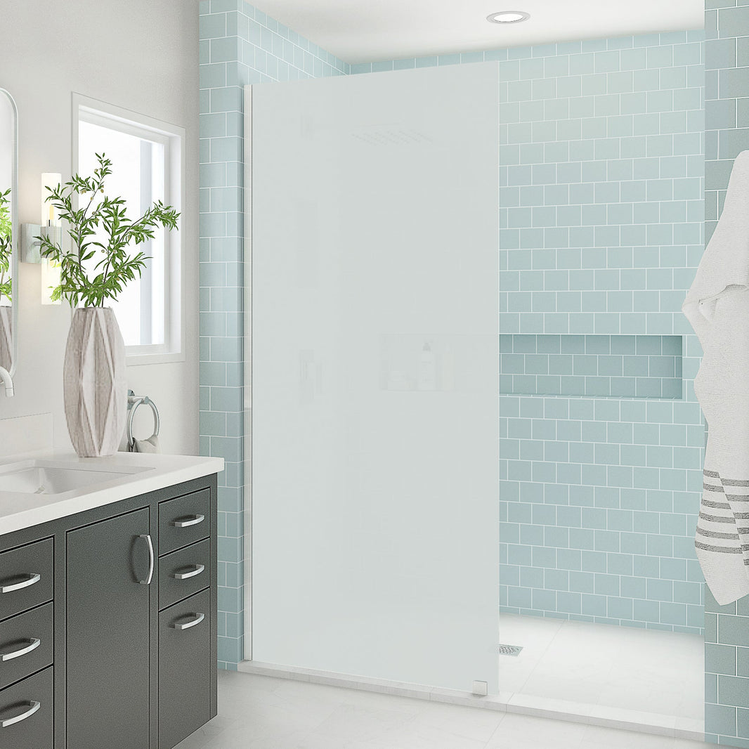 Shower with a Glass Panel