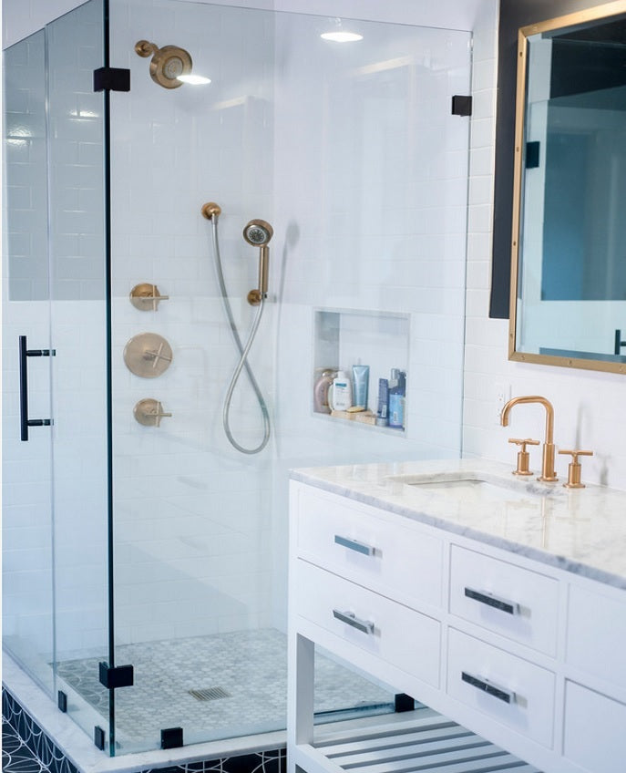 Luxury Walk-in Shower with a Glass Enclosure
