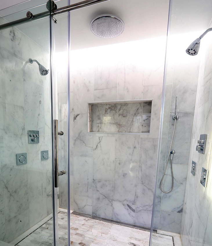 Shower with a Sliding Glass Door