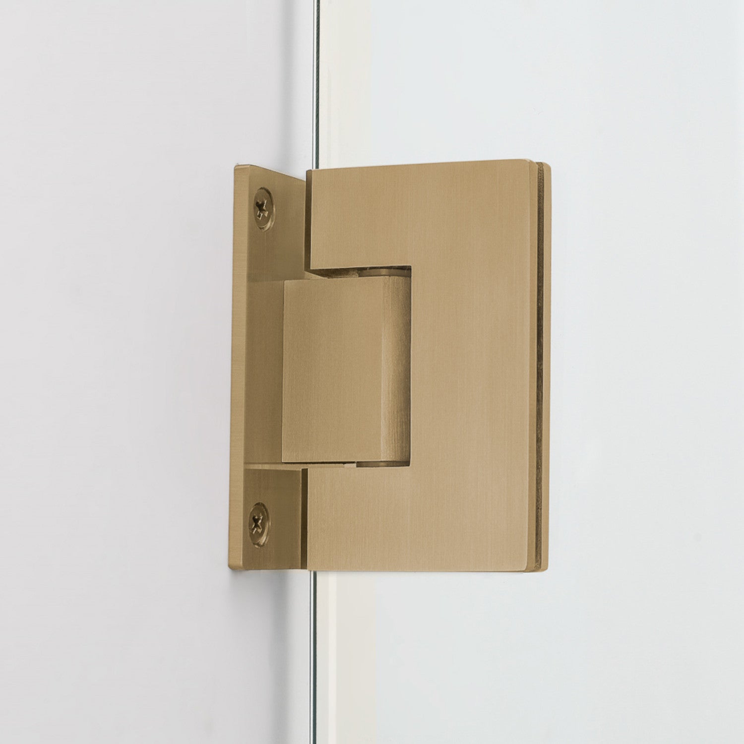 Vanora 32 in. W x 32 in. D x 72 in. H Frameless Hinged Corner Shower Enclosure with Frosted Glass in Brushed Gold 2