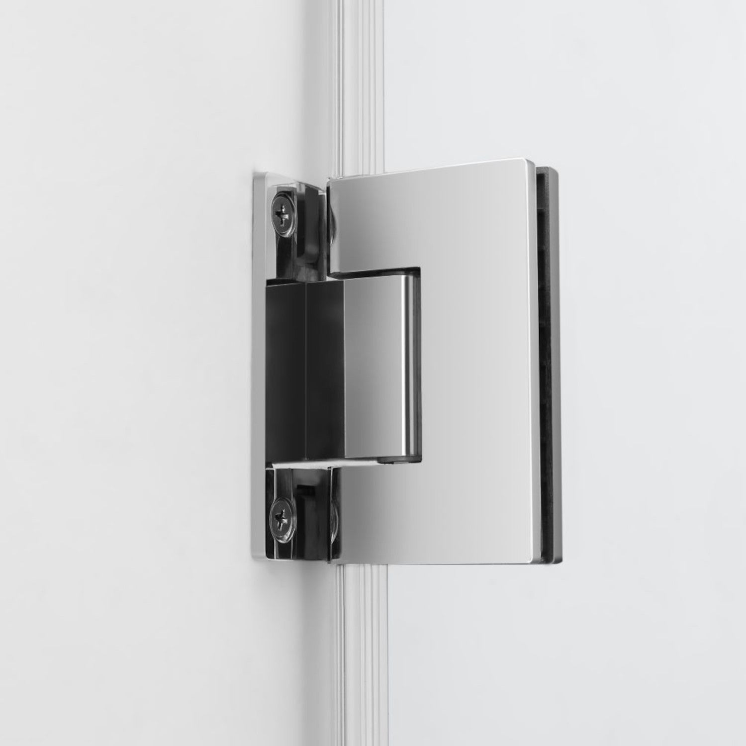 Nautis 34.25 in. to 35.25 in. W x 72 in. H Frameless Hinged Shower Door with Clear Glass in Chrome 2