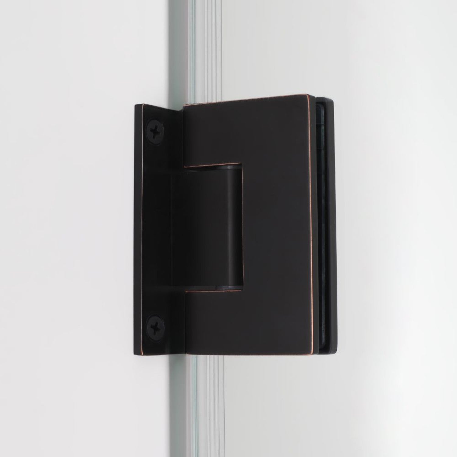 Nautis 34.25 in. to 35.25 in. W x 72 in. H Frameless Hinged Shower Door with Frosted Glass in Oil Rubbed Bronze 2