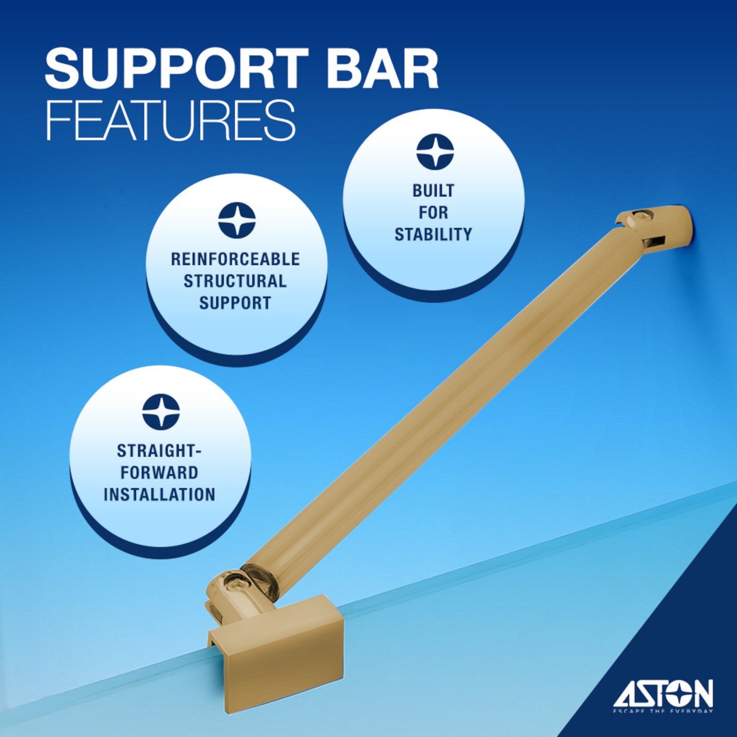 Avalux GS 37 in. W x 36 in. D x 72 in. H Frameless Hinged Shower Enclosure with Frosted Glass and Glass Shelves in Brushed Gold 5