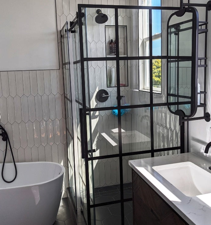 Black Frameless Shower Enclosure